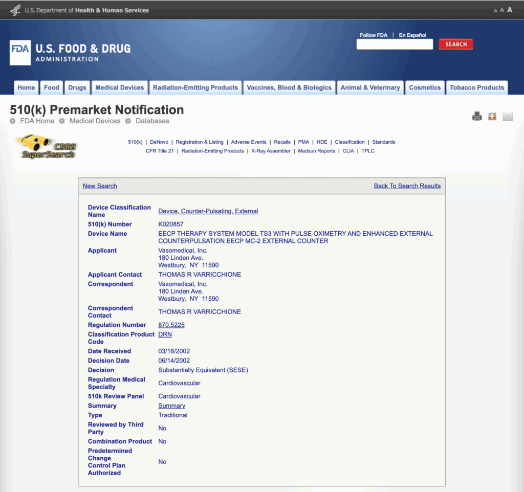 FDA 網站上認證ECCP 資料來源:U.S. FOOD & DRUG ADMINISTRATION