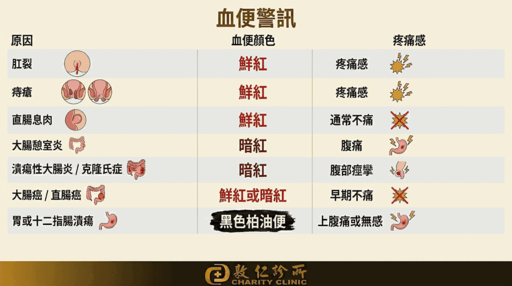 血便-大便有血原因症狀對照圖表